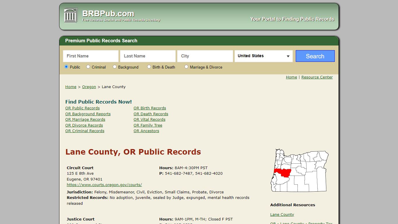 Lane County Public Records | Search Oregon Government ...